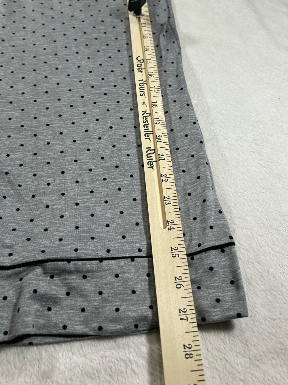 Tahari Pajama Set Womens XL Gray Polka Dot Button Front Long Sleeve Notch Collar - Picture 6 of 7